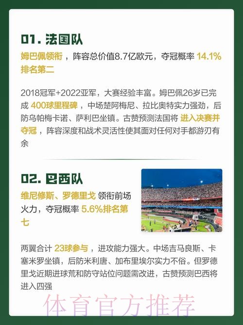 世界杯让球平台：逐场比赛胜负预测的利器